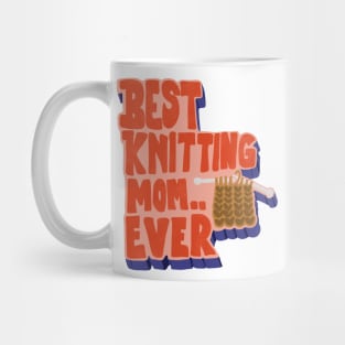Best Knitting Mom Ever Retro Vintage Typography Mug